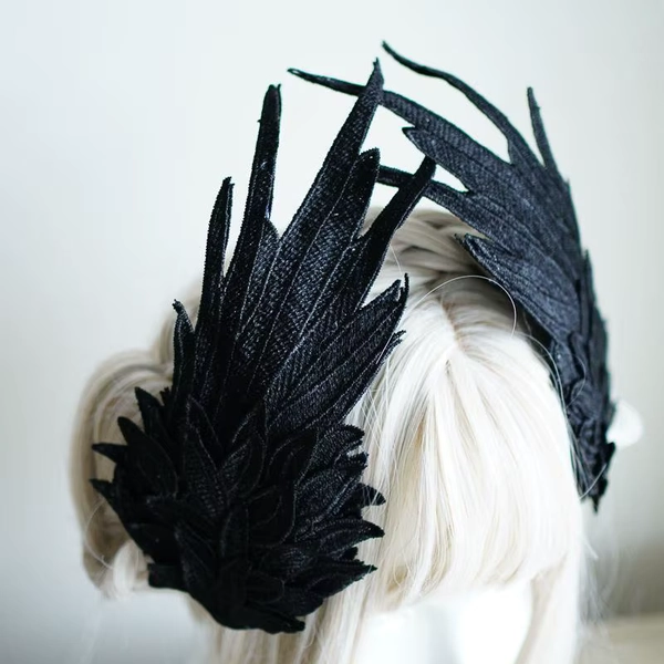 Feather Angel Wing Hair Clips Lolita Barrette Hairpin Lolita Anime Cosplay Hair Accessories Anime Halloween Black White Headwear - AliExpress 200000532