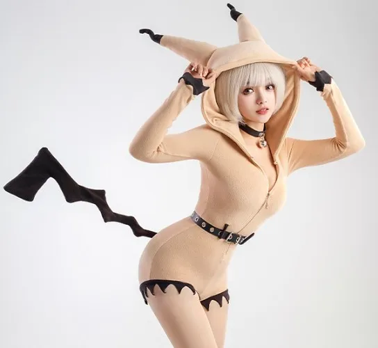 Mimikyu Sexy Fluffy Hooded Bodysuit