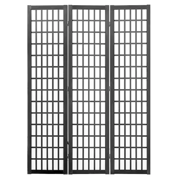 SVOPES Room Divider, 3-Panel Wooden Folding Screen, Portable Privacy Partition, Ideal for Home, Bedroom and Indoor Spaces Black RSPF3MCSPM00JNXOXV0-SV1217