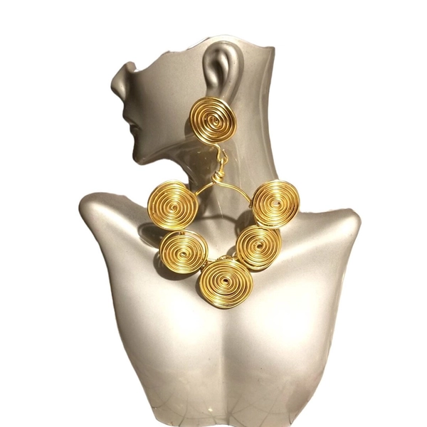 Gold Hoop African Disc Earring, Gold Statement Earrings, Gold Earrings, Gift Ideas for Her, Gold Earrings, Unique Earrings,bold Earrings, - Etsy