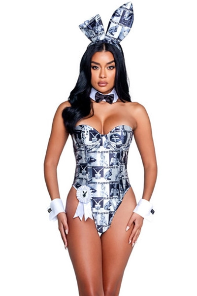 Playboy Bunny Cover Girl Corset Halloween Costume