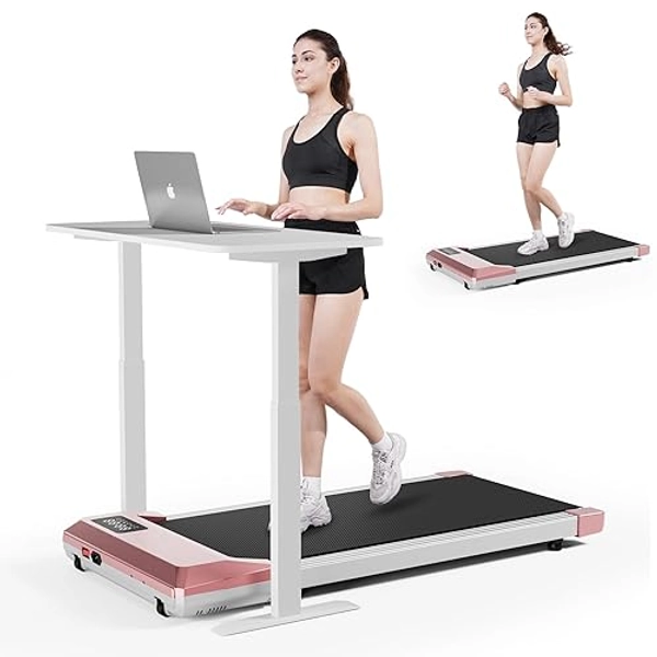 SupeRun Walking Pad, Under Desk Treadmill, 3 in 1 Portable Treadmill with Remote Control LED Display, 2.5 HP Quiet Walking Jogging Machine for Office Home Use, 250 Lbs Capacity