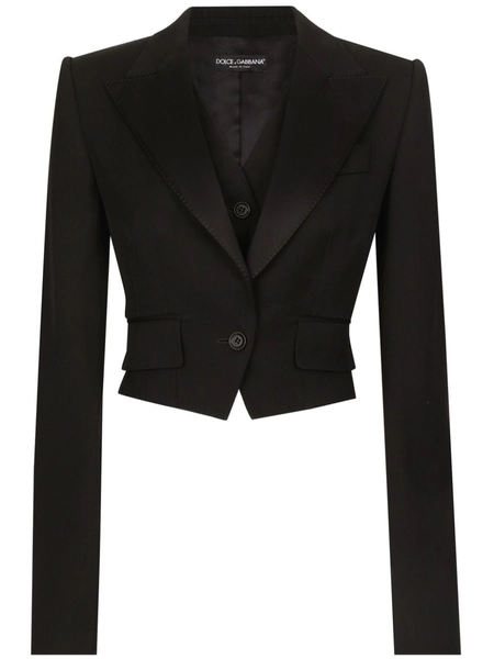 gabardine cropped jacket