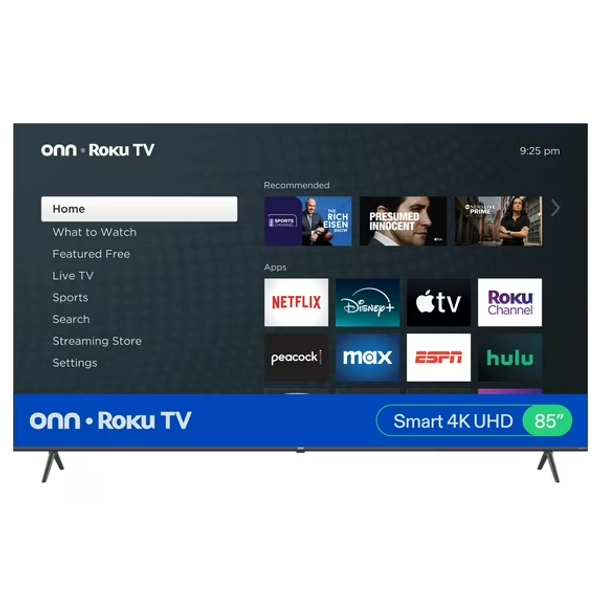 onn 85” Class 4K UHD (2160P) LED Roku Smart Television (100150805)
