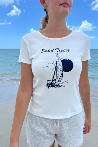 Hailie Saint Tropez Top | Natural White / S
