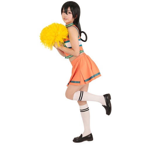 miccostumes Women's Anime Hero Cheer Uniform with Poms Cheerleader Cosplay Outfit - Small-Medium
