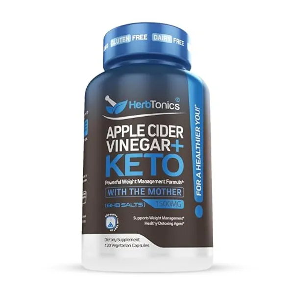Herbtonics Apple Cider Vinegar Capsules Plus Keto BHB | Fat Burner & Weight Loss Supplement for Women & Men | Appetite Suppressant