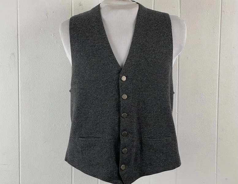 Vintage vest, Catalina vest, 1960s vest, gray vest, cardigan vest, button down vest, Catalina Belgimere, vintage clothing, size large