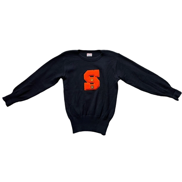 Vintage 1940s Sand Knit "S" Basketball Varsity Sweater | Barn Owl Sweaters | Seattle Vintage Collegiate Sweaters