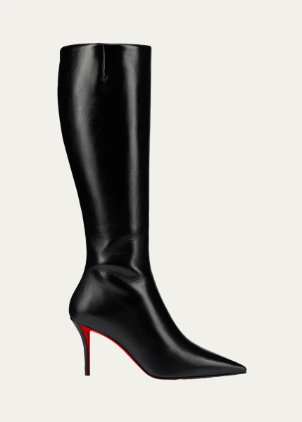 Miss Z Botta Leather Knee-High Red Sole Boots
