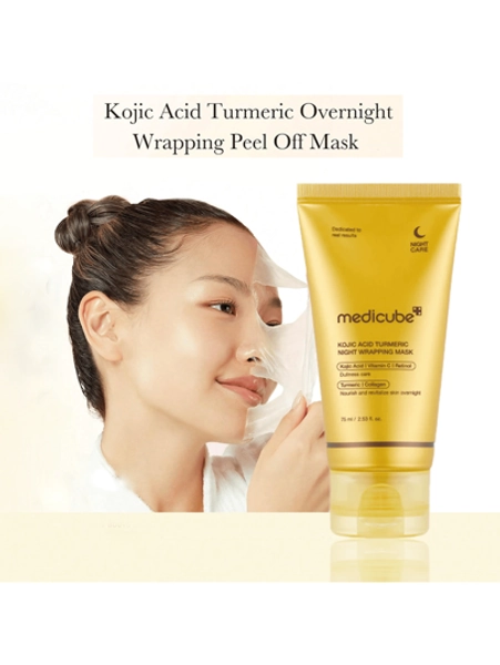 Kojic Acid Turmeric Overnight Wrapping Peel Off Mask – Brightens & Defends Against Skin Stress For A Clear, Glowing Complexion, Korean Skincare