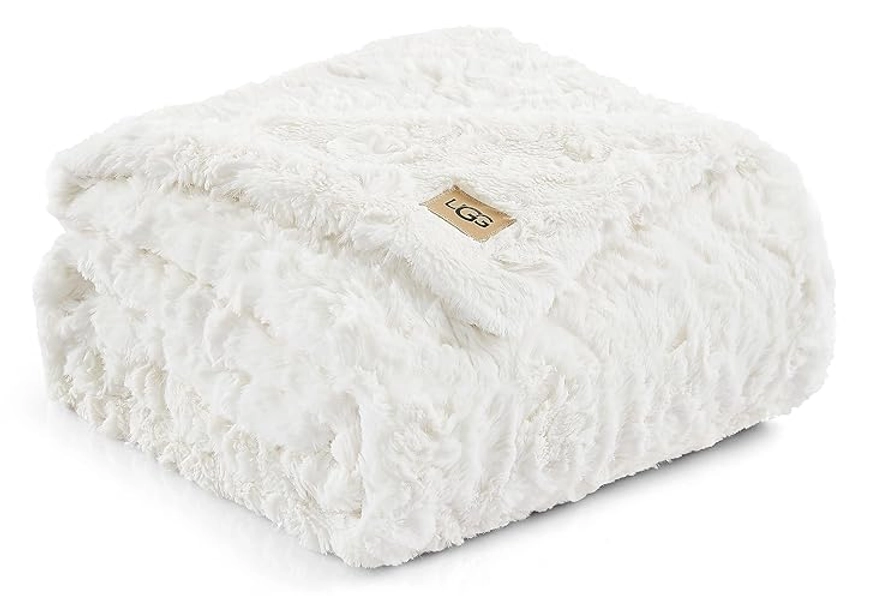 UGG Adalee 10483 Überwurfdecke aus weichem Kunstfell, wendbar, luxuriös, gemütlich, flauschig, flauschig, Hotelstil, Boho, Heimdekoration, weiche, luxuriöse, Bequeme Decken für Couch, 178 x 127 cm,