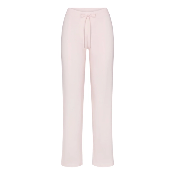 COTTON JERSEY STRAIGHT LEG PANT | BARELY PINK | XXS