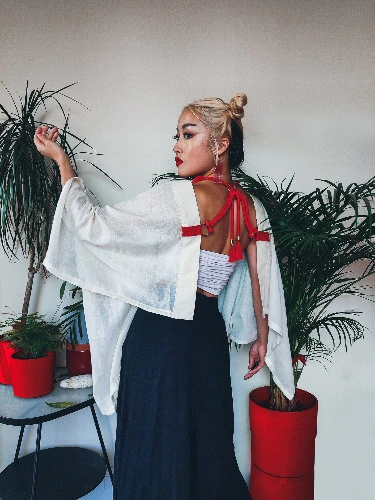 Backless Kimono Inspired by Shibari
