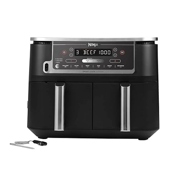 Ninja Foodi MAX Dual Zone Air Fryer [AF451UK] Smart Cook System, 9.5L, 2 Drawers, 6 Functions, Grey