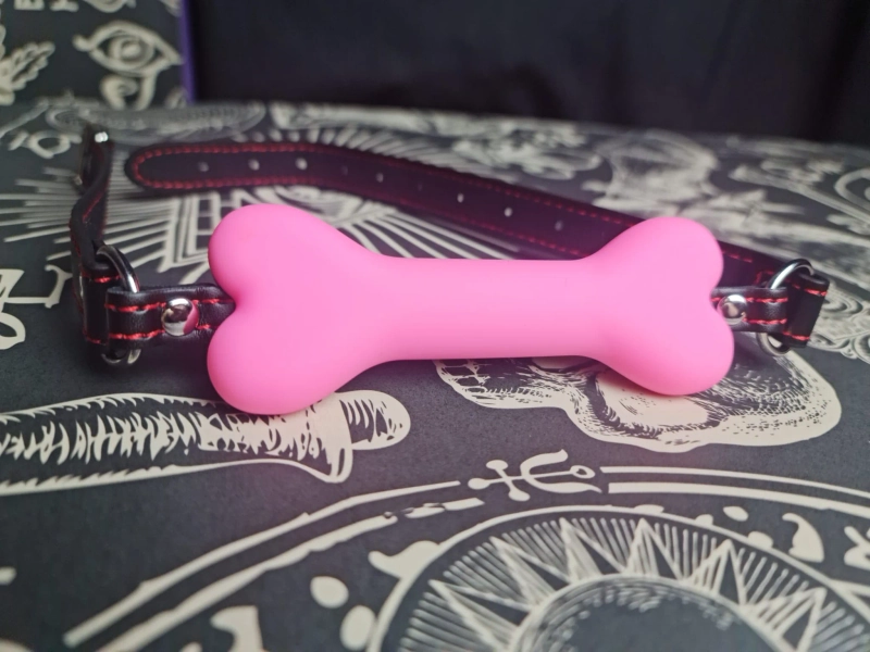 BDSM pet play bone gag: fetish humiliation puppy play