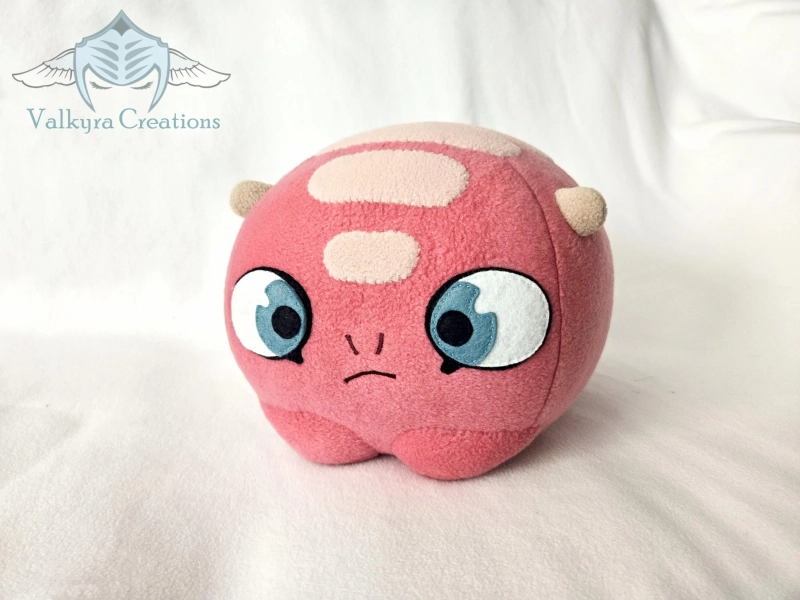 Facebook Salmon Pink Fugu Hatch Sticker Plush - Handmade
