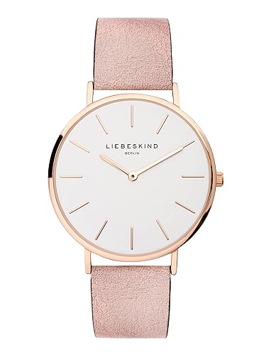 Liebeskind Analog Quarz Armbanduhr mit Lederarmband - Rosa-ip Roségold - Single