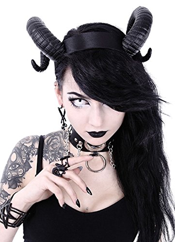 Dark Dreams Gothic Steampunk Headband Haarband Haarreif Kopfschmuck gedrehte Hörner Restyle