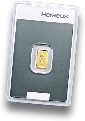1 Gramm Goldbarren - 1 g Gold - Heraeus - Feingold 999.9 - Prägefrisch - LBMA Zertifiziert