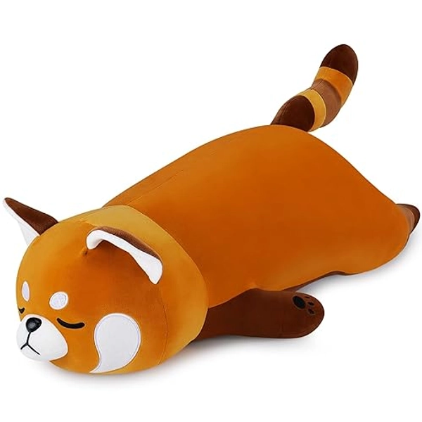 30'' Giant Red Panda Plush Stuffed Animal- Red Panda Plush Pillow Plushies, Large Sleeping Red Panda Plush Toy, Cute Hugging Plush Pillow, Room Decor Christmas Birthday Gifts for Kids Girls Boys