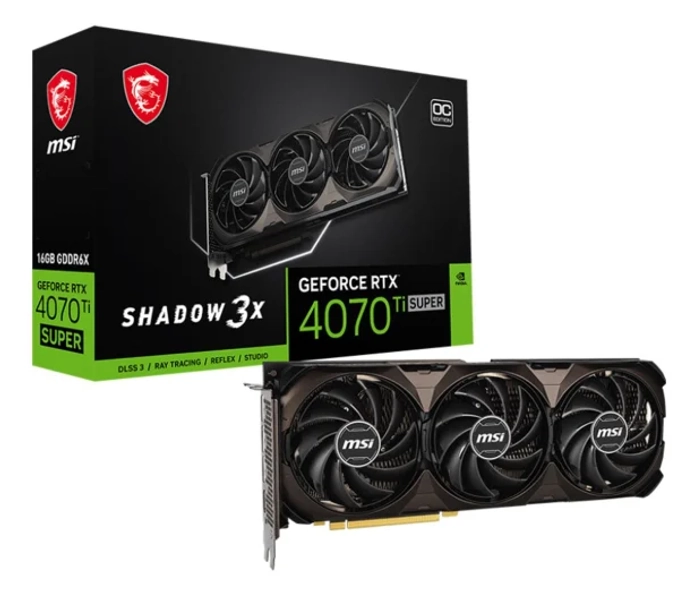 MSI GeForce RTX 4070 Ti SUPER SHADOW 3X OC 16GB GDDR6X - Karty graficzne NVIDIA - Sklep komputerowy - x-kom.pl