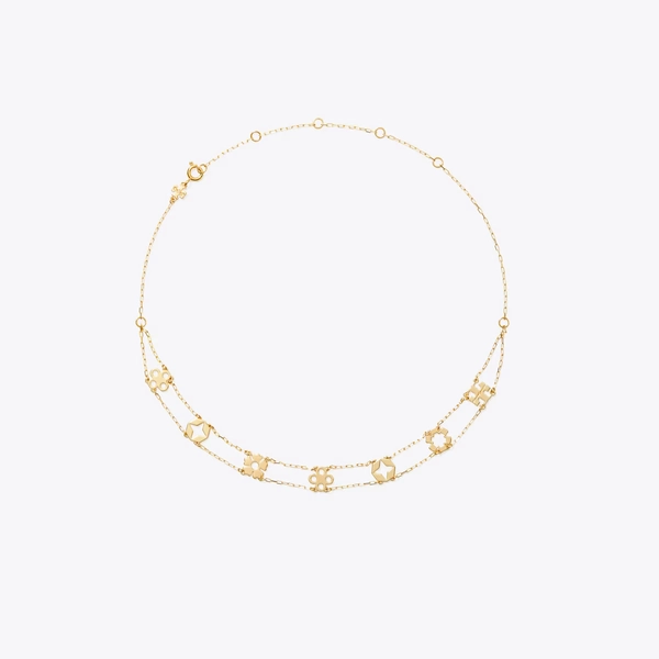 Kira Clover Choker Necklace in metallic, size OS