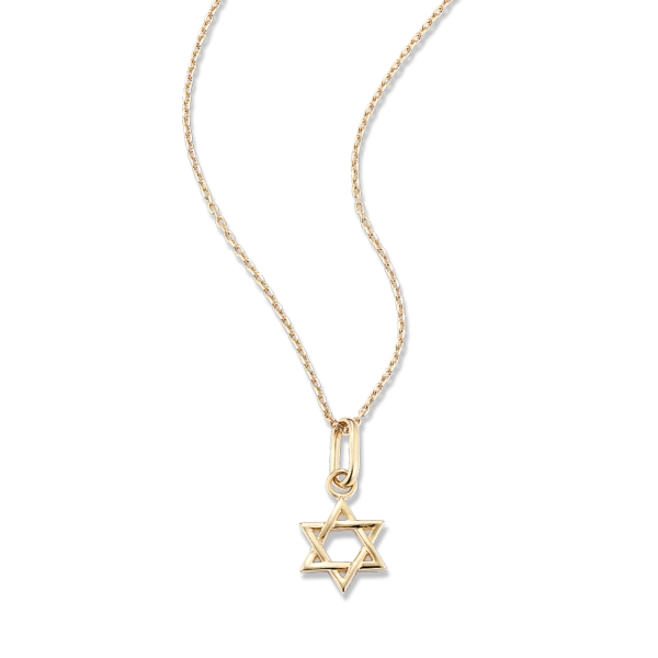 14K Yellow Gold Star of David Pendant