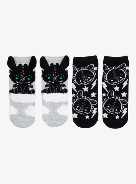 How To Train Your Dragon Toothless No-Show Socks 2 Pair