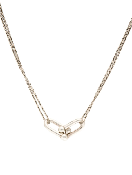 Large Double Link Pendant Necklace