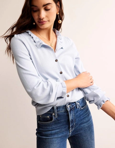 Cardigan à col volanté - Opale