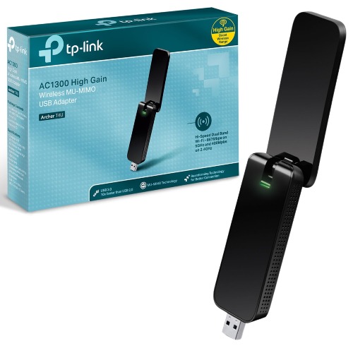 TP-Link Wi-Fi Dongle AC1300 Wireless Dual Band USB Wi-Fi Adapter for PC Desktop Laptop Tablet (Supports Windows XP/7/8/8.1/10/11 and Linux, USB 3.0) (Archer T4U) (UK Version) - AC1300 Mbps High Gain $39.10