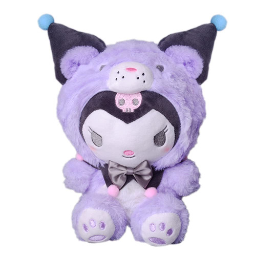 Veakeqe My Melody Plush Toys, 9 inch Kuromi Plush Dolls, Cartoon Soft Stuffed Animals, My Melody Cinnamoroll Cute Anime Plush Figure Toy, Girl Birthday Gift for Kids Children Fans ( Purple )
