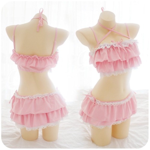Ruffled Princess Bikini - Pink