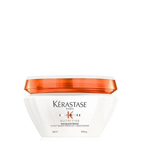 Kérastase Nutritive Hair Mask, Deep Nutrition Soft Mask for Very Dry and Damage Hair, For Fine to Medium Hair, Enriched with Niacinamide and Plant-Based Proteins, Conditions and Adds Softness, Masquitense,200 ml