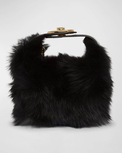 The Bold Edition VLOGO Sheep Fur Top-Handle Bag