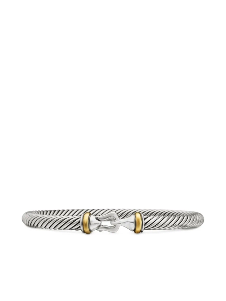 David Yurman 18kt yellow gold and sterling silver Buckle Classic Cable bracelet (5mm) | XS