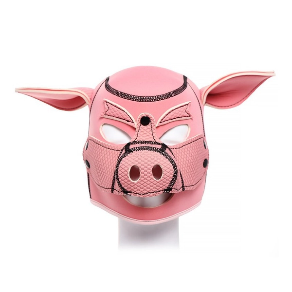 Różowa, Neoprenowa Maska Świńska BDSM – Dominacja w Nowym Wydaniu