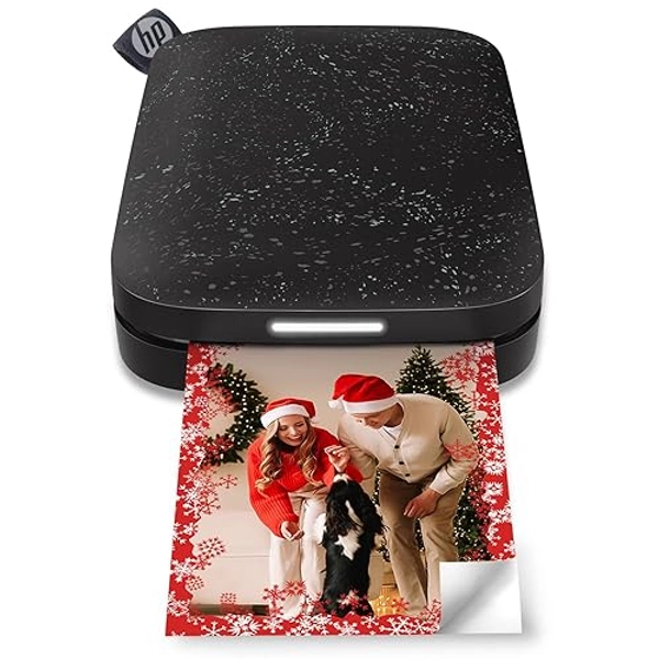 HP Sprocket 2x3" Instant Smartphone Photo Printer - Portable Color Wireless Mobile Printer - Zink Sticky-Back Photos - Print from Compatible iOS & Android Devices with Bluetooth w/ App - Black