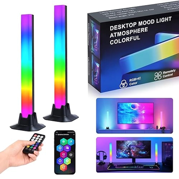 Euakee Lampe LED TV, Gaming Smart LED Lampe, RGB avec Effets D'éclairage Multiples, Light Bars avec Modes Scène et Modes Musique, Déco pour Jeu, Photos, PC, Télévision, Pièce (32CM180°)
