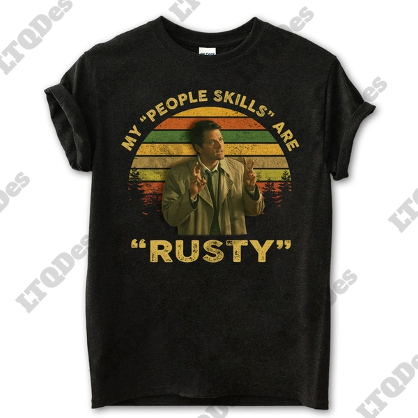 Misha Collins My People Skills Are Rusty Vintage T-Shirt, Movies Quote Unisex TShirt