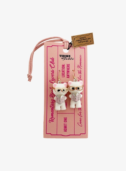 Thorn & Fable Cat Bookwork Drop Earrings