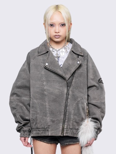 Harley Taupe Bomber Jacket | L/XL / Grey