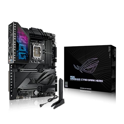 ASUS ROG Maximus Z790 Dark Hero (WiFi 7) LGA 1700(Intel 14th &13th&12th Gen) ATX Gaming Motherboard(PCIe 5.0x16, 5xM.2 Slots,DDR5,2X Thunderbolt 4 Ports, USB Type-C Front-Panel) - Motherboard