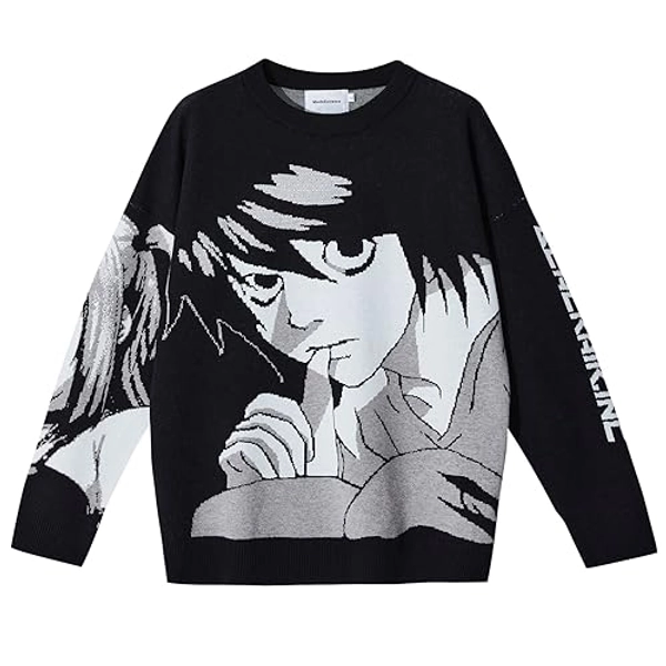 FELLVISHK Anime Girl Figure Sweater Graphic Long Sleeve Oversize Knitwear Sweatshirt Unisex 3D