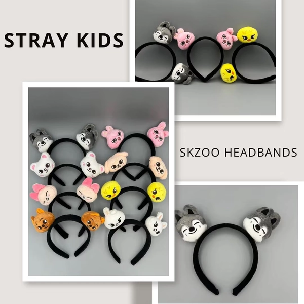 Stray Kids SKZOO Headbands, SKZ, Wolfchan, BbokAri, Jiniret, Dwaekki, Leebit, Quokka, PuppyM, FoxINy