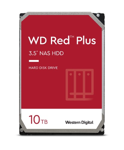 Western Digital 10TB WD Red Plus NAS Internal Hard Drive HDD - 7200 RPM, SATA 6 Gb/s, CMR, 256 MB Cache, 3.5" - WD101EFBX - 10TB