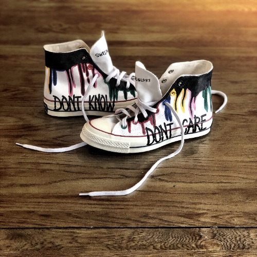 'DRIP' PAINTED HIGH TOPS - 7 / Women