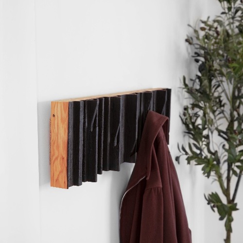Mr. Hook Coat Rack - Torched Black & Natural