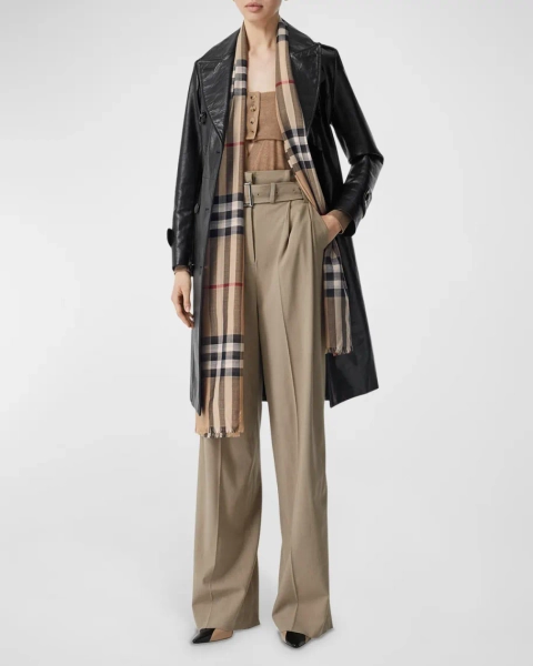 Giant Check Gauze Scarf